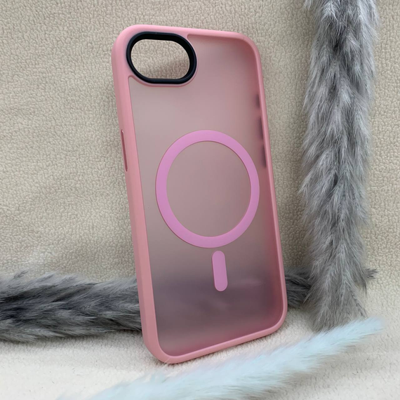 Чохол для Iphone 16e Wlons протиударний PC+TPU MagSafe Матовий Рожевий