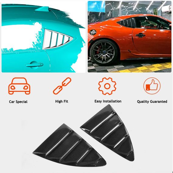 Накладки на задні вікна (Карбон) для Subaru BRZ 2012-2021 рр | Зображення 1