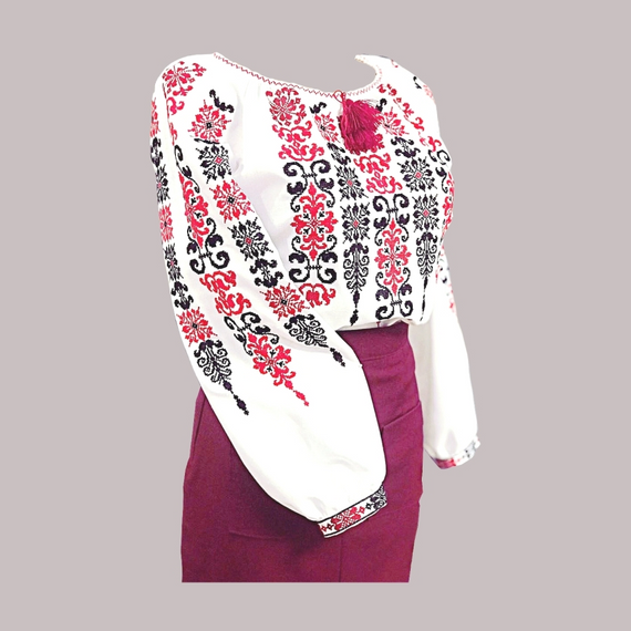 Рубашка Украинская вышиванка 22311 цвет белый размер XS/S | Зображення 1