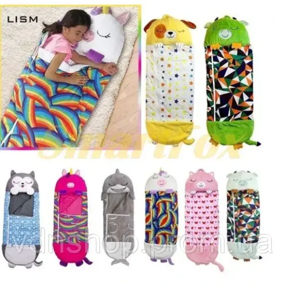 Собачка Детский спальный мешок на молнии 3 в 1 игрушка подушка спальник и встроенная подушка | Зображення 1
