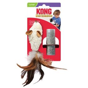 Іграшка для котів Kong Refillables Feather Mouse, 20 см