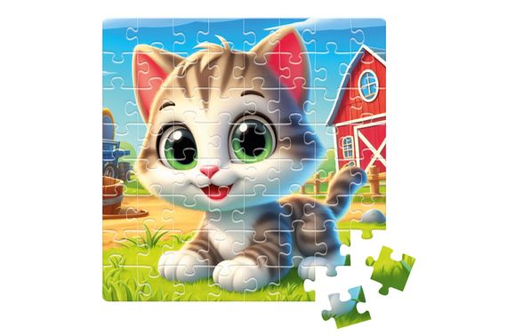 Пазли De.tail. Забавне кошеня. 64 деталі DT1234-24 (укр)Vladi Toys | Зображення 1