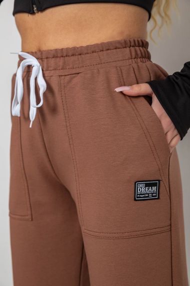 Спортивні штани жіночі, колір темно-бежевий, 247R4670 | Зображення 4