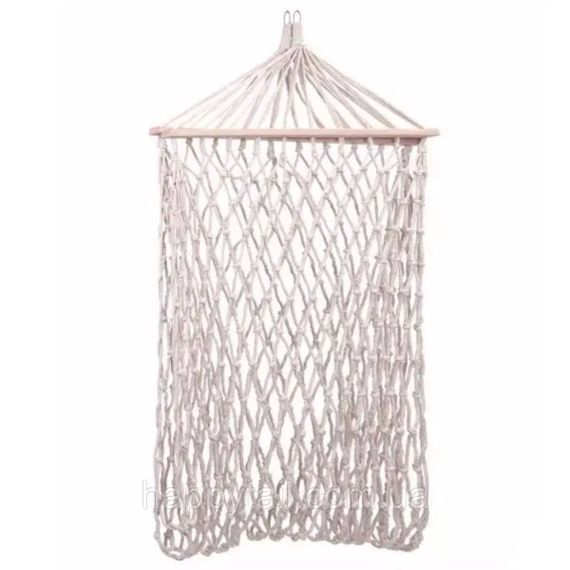 Гамак туристичний підвісний плетений 185х91 см садовий гамак з планкою на дачу для відпочинку A27-150 | Зображення 4