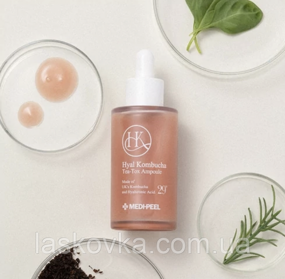 Зволожуюча сироватка для підвищення еластичності шкіри Medi-Peel Hyal Kombucha Tea-Tox Ampoule, 50 мл | Зображення 2