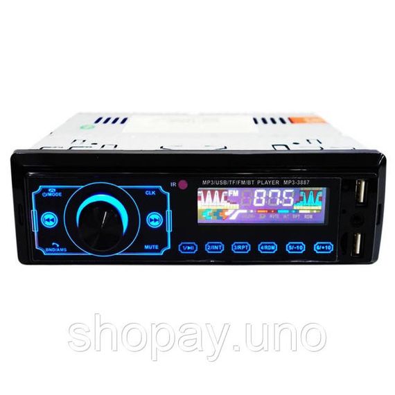 Автомагнітола MP3 3887 ISO 1DIN сенсорний дисплей LED/LCD, Автомобільна магнітола 1din штатна | Зображення 1
