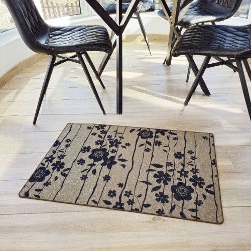 Килимок універсальний для підлоги льон Квіти 60*90см Дариана | Зображення 1