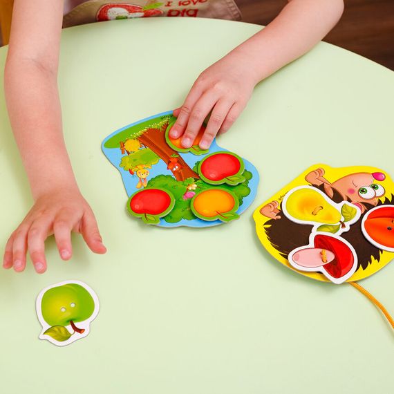 Игра-шнуровка с липучками "Ежик в лесу" Vladi Toys VT1804-45 (укр) | Зображення 3