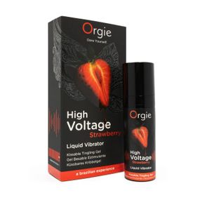 Жидкий вибратор Orgie High Voltage – Strawberry, 15 мл, эффект мурашек, очень мощный, вкус клубники Sex Aura