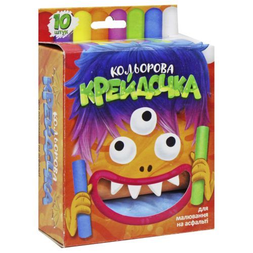 Мел цветной "Мелок", большой 10 цветов, КRD-02-01U Danko Toys, в коробке (4823102810904)