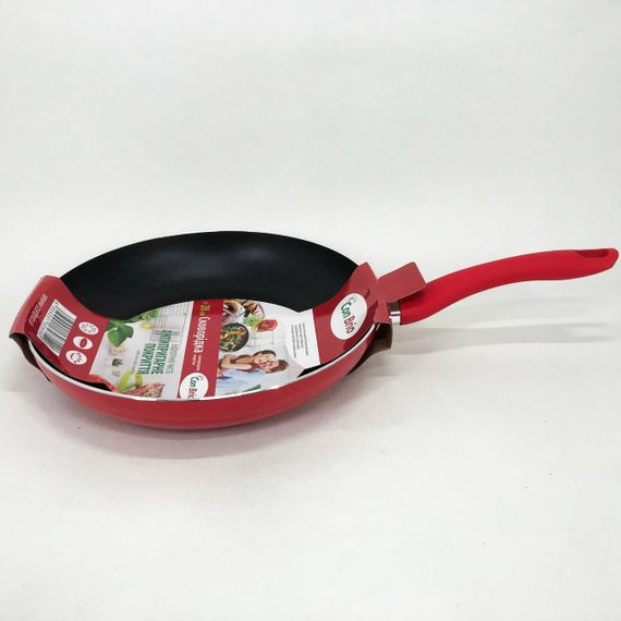 Сковорода 28 см Con Brio СВ-2814, сковорода для смаження, якісна сковорода. Колір: червоний | Зображення 3