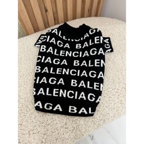 Брендовый свитер для собак BALENCIAGA крупные печатные буквы, черный