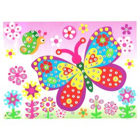 Детская мозаика по номерам "Бабочки" 13-126-9 разноцветные камушки
