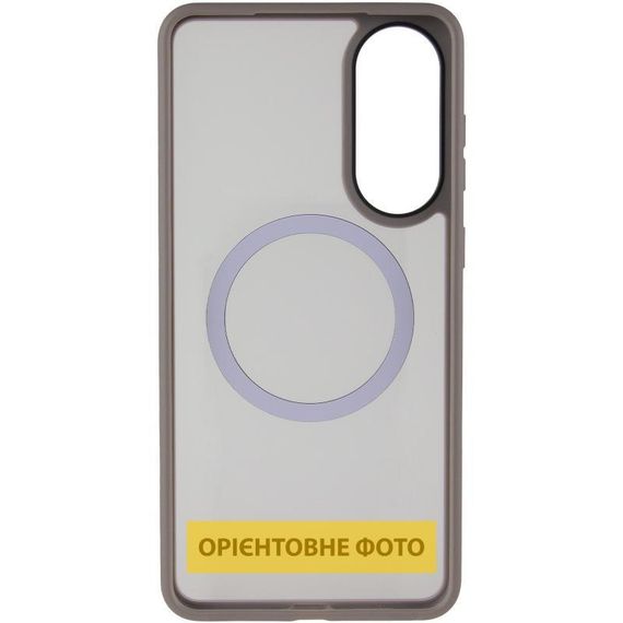 TPU+PC чохол Metal Buttons with MagSafe Colorful для Samsung Galaxy S25 Edge Сірий / Grey | Зображення 2