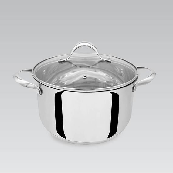 Каструля Maestro MR-3519-20, 3.4 л, 20 см, з нержавіючої сталі з кришкою, для всіх типів плит