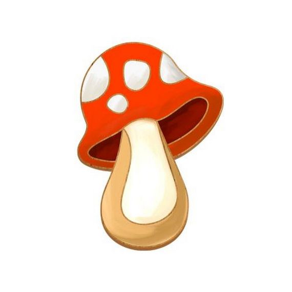 Заготовка брошки для розфарбовування "Веселий мухомор" FDZB-098 | Зображення 1