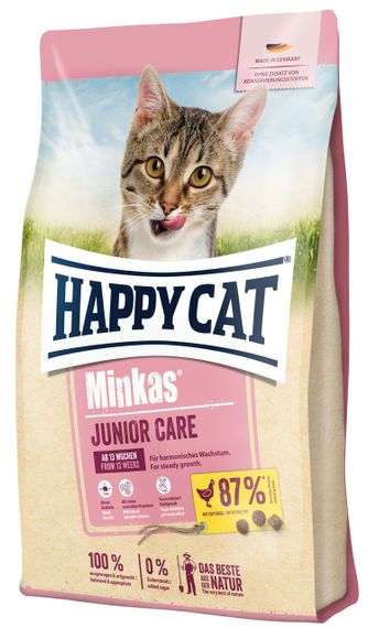 Сухий корм для кошенят з м'ясом птиці Happy Cat Minkas Junior Care Geflugel, 10 кг