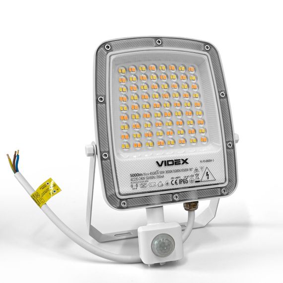 Світлодіодний прожектор VIDEX F5 50W 3000-5000-6500K з датчиком руху 230V White (VL-F5-050CW-S) | Зображення 2