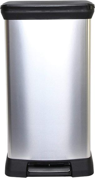 Контейнер для мусора с педалью Curver (Курвер) Deco bin 50 л (02162) Серебристый | Зображення 2