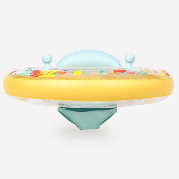 Надувний круг-крісло з ручками для немовлят 7-15 кг жовтий з принтом рибок - One Size | Зображення 4