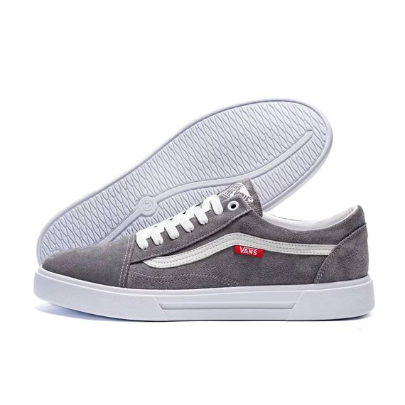 Демісезонні шкіряні (замш) кеди Vans сірі | Зображення 9