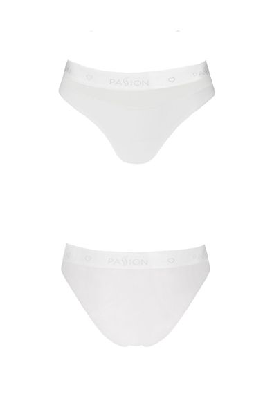 Трусики бавовняні з прозорою вставкою Passion PS006 PANTIES, Білий, M, M | Зображення 4