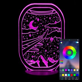 Акриловий світильник-нічник керування з телефона Нічний політ tty-n001079