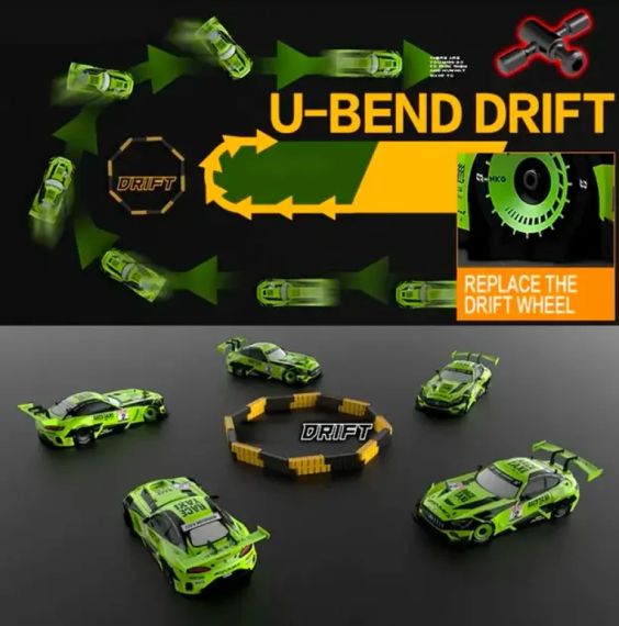 Машинка на радіоуправлінні Green Devil AMG 1:16, зелена – спортивна модель для дрифту та перегонів | Зображення 6