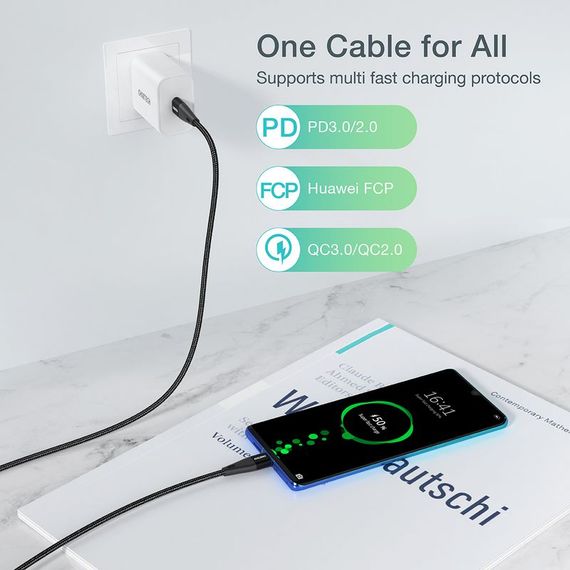 Кабель Choetech XCC-1008,USB 2.0, Power Delivery (PD), до 100 Ватт C-тато/C-тато, 1.8 м. | Зображення 5