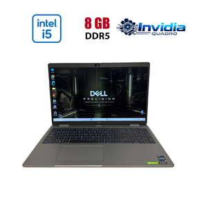 Мобильная рабочая станция Б-класс Dell Precision 3570 / 15.6" (1920x1080) IPS / Intel Core i5-1245U (10 (12) ядер по 1.2 - 4.4 GHz) / 8 GB DDR5 / 256 GB SSD / nVidia T550, 4 GB GDDR6, 64-bit / WebCam б/у