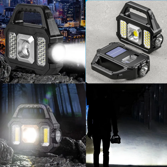 Ліхтар на сонячній батареї. PowerBank. Ліхтар сонячний USB зарядка ліхтарик для кемпінгу | Зображення 1