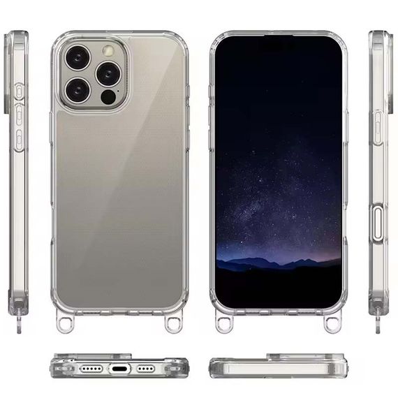 Чехол TPU Transparent with Straps для Apple iPhone 14 Pro Max (6.7") Green / Red | Зображення 3