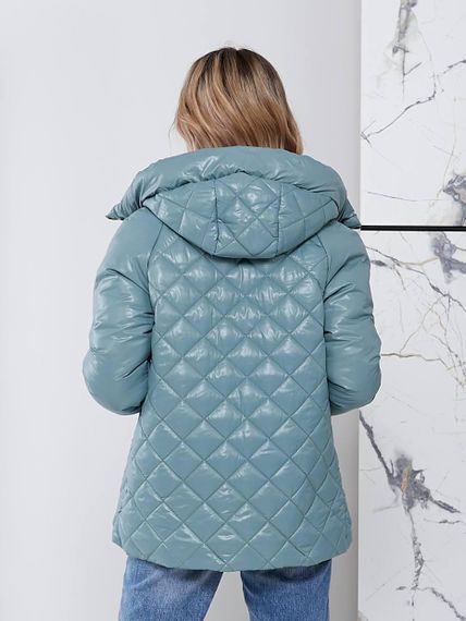 Жіноча стьобана куртка з блиском, арт.504, світло зелений | Зображення 9