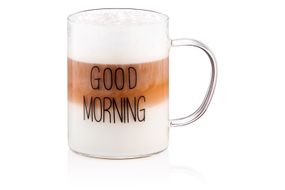 Набір чашок ARDESTO з ручками Good Morning , 420 мл, 2 од., боросилікатне скло (AR2642BMR)