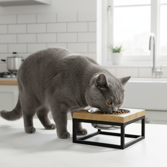 Миска на подставке для кошек и маленьких собак Hollky Base Solo S (1 × 0,45 л) Solo S-18187-BLNT | Зображення 1