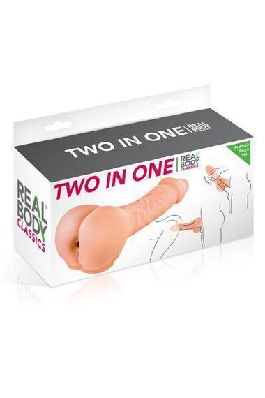 Насадка на член — мастурбатор 2в1 Real Body — Two In One Sex Aura | Зображення 3