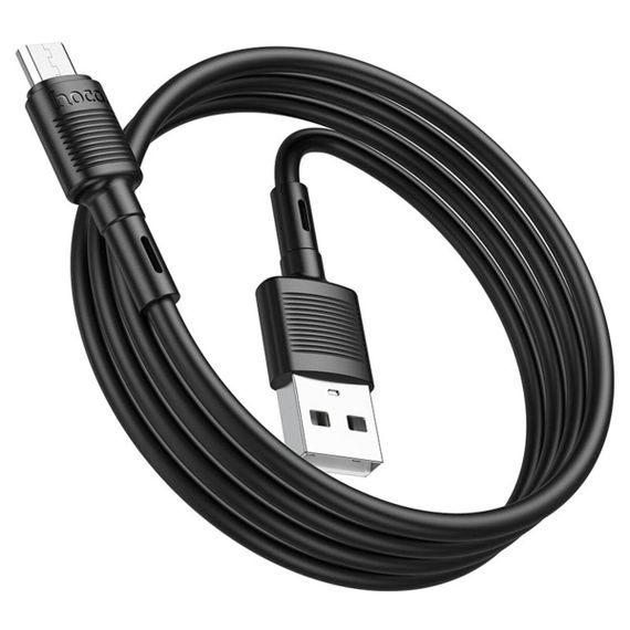 Кабель HOCO X83 USB to Micro 2.4A, 1m, PVC, PVC connectors, Black | Зображення 2