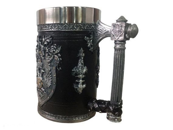 Кухоль Чашка 3D Skull Mug Череп пивний кухоль Двоголовий Оріл | Зображення 2