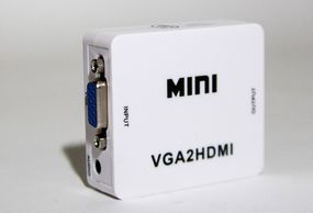 Перехідник VGA на HDMI конвертер для ПК, ноутбука, відео реєстратора адаптер перетворювач з аудіо та зовнішнім живленням HDMI - VGA VGA2HDMI(4272)