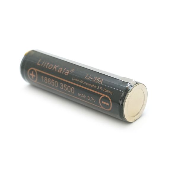 Акумулятор 18650 Li-Ion LiitoKala Lii-35A-PCB, Protected, 3500mAh (3300-3500mAh), 3.7V (2.75-4.2V), Black | Зображення 1