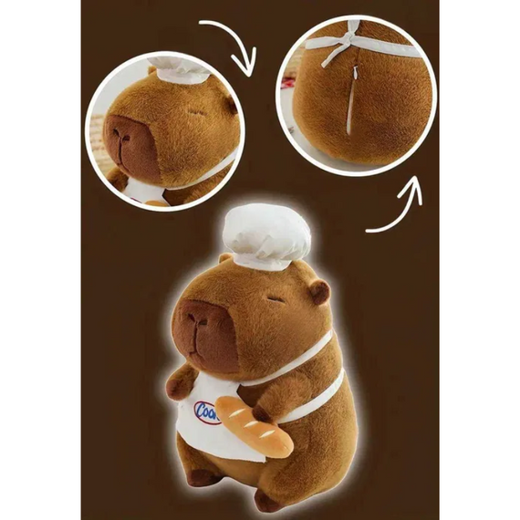 Плюшева капібара Повареня з аксесуаром, 44,5 см, антистрес і декоративна іграшка | Зображення 6