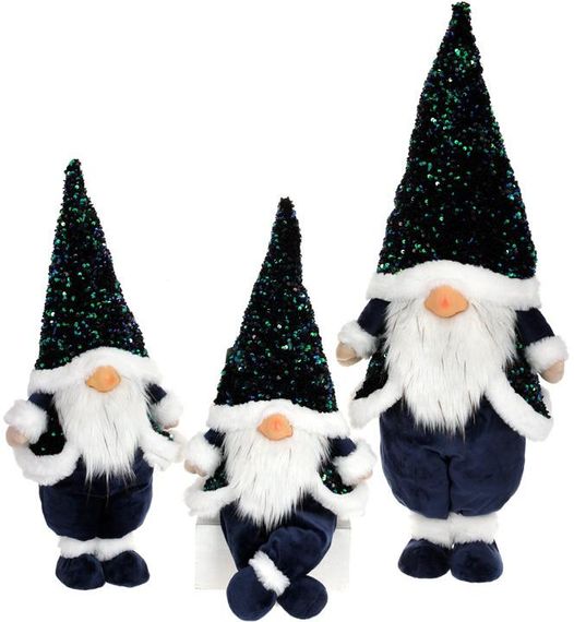 М'яка іграшка "Гном" 77см, синій у пайєтках | Зображення 1