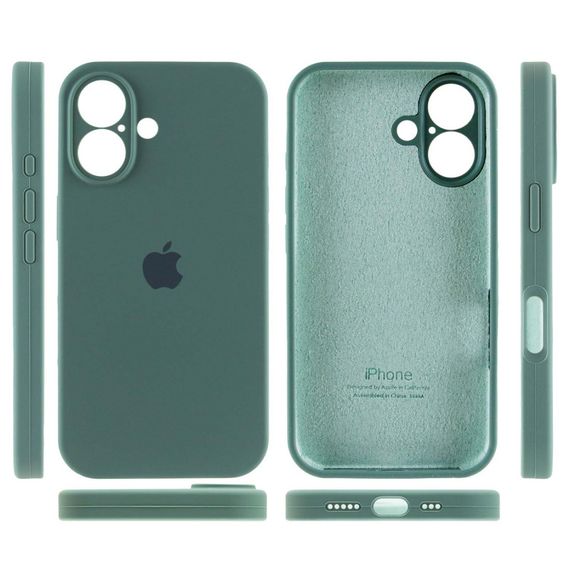 Чехол Silicone Case Full Camera Protective (AA) для Apple iPhone 16 Plus (6.7") Зеленый / Pine green | Зображення 3
