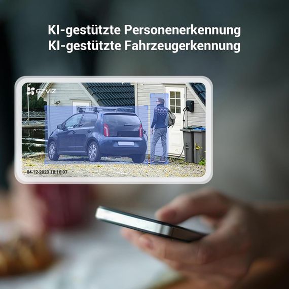 Вулична IP-камера відеоспостереження EZVIZ WiFi акумуляторна з кольоровим нічним баченням AI-розпізнавання людей двостороннє аудіо | Зображення 4