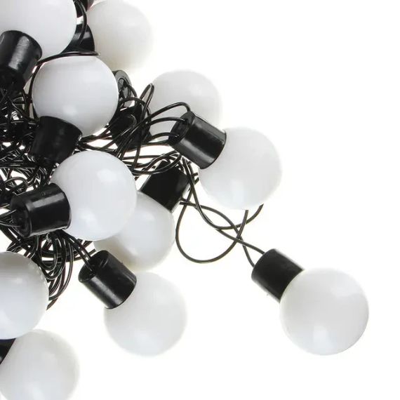 Гирлянда матовый шарик 40LED 5м (флеш) 18мм, Новогодняя бахрама, Светодиодная гирлянда, Уличная гирлянда | Зображення 2