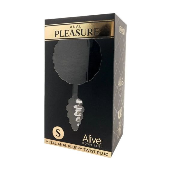 Анальная рельефная пробка Alive Anal Pleasure с черным хвостом, L sexstyle | Зображення 4