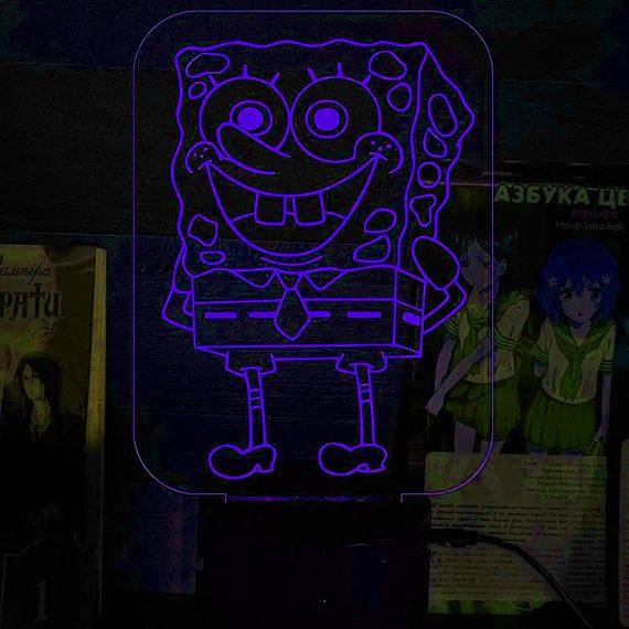 Акриловый светильник-ночник Губка Боб синий tty-n000128