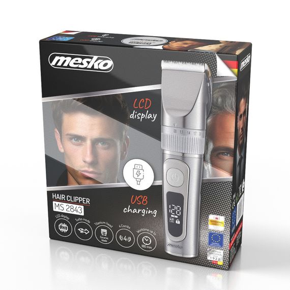 Машинка для стрижки Mesko MS 2843 акумуляторна з дисплеєм для волосся і бороди | Зображення 9