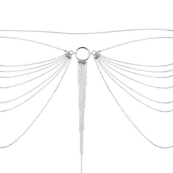 Цепочка трусики или лиф Bijoux Indiscrets Magnifique Waist Chain - silver, украшение на тело | Зображення 1