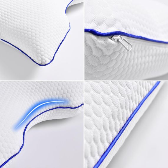 Подушка ортопедическая MEMORY FOAM IDEIA контурная 58х42х13 см с эффектом памяти и наволочкой в комплекте | Зображення 6